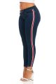 High waist ladies stripped jeans (Blue). 