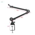 Microphone Arm Mic Stand Desk Mounted Foldable Clip on Cable Management Holder Accessory 360° Rotation Space Saving for Video Gaming. 