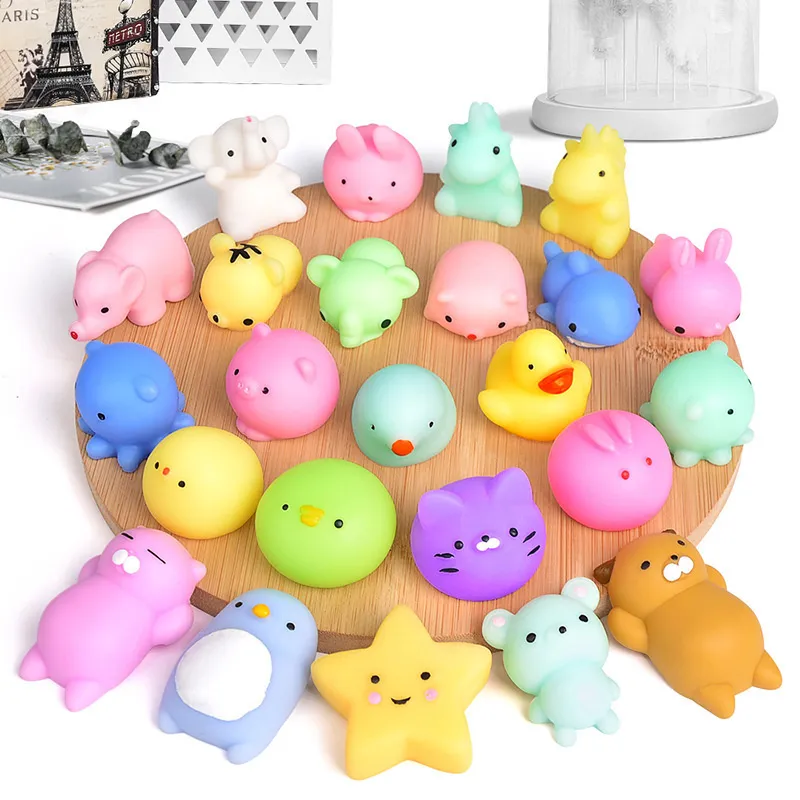 10/50PCS Mini Squishy Toys Mochi Squishies Kawaii Animal Pattern