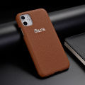 Custom Pebble Grain Genuine Leather Luxury Gold Initial Name Phone Case Cover For iPhone15 14 14ProMax 14Plus 13Promax 13 12 11 Dislikelike.
