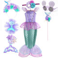 Mermaid Dress Year Birthday Party Dress Girls Corner Costume Children Purple Disney Little Mermaid Ariel Princess Color Cosplay Children's Gala. 