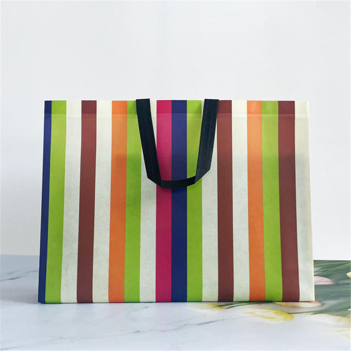 stripe%20Foldable%20handbag%20Stylish%20non-woven%20fabric%20Reusable%20shopper%20bag%20Eco-friendly%20tote%20bag%20for%20Travel%20Grocery%20shopping%20Outdoor%20activities%20Daily%20use%20Eco-conscious%20consumers%20-%20Image%206
