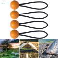 4x Bungee Cords Tie Down Straps 4mm with Ball for Tents Holding Hoses Wire 10cm.