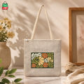 Tag Lifestyle Eco Friendly Fashionable Jute Tote Bag Shopping Bag/College/University Bag, Tote Bag, Jute Bag with Zipper.