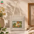 Tag Lifestyle Eco Friendly Fashionable Jute Tote Bag Shopping Bag/College/University Bag, Tote Bag, Jute Bag with Zipper. 