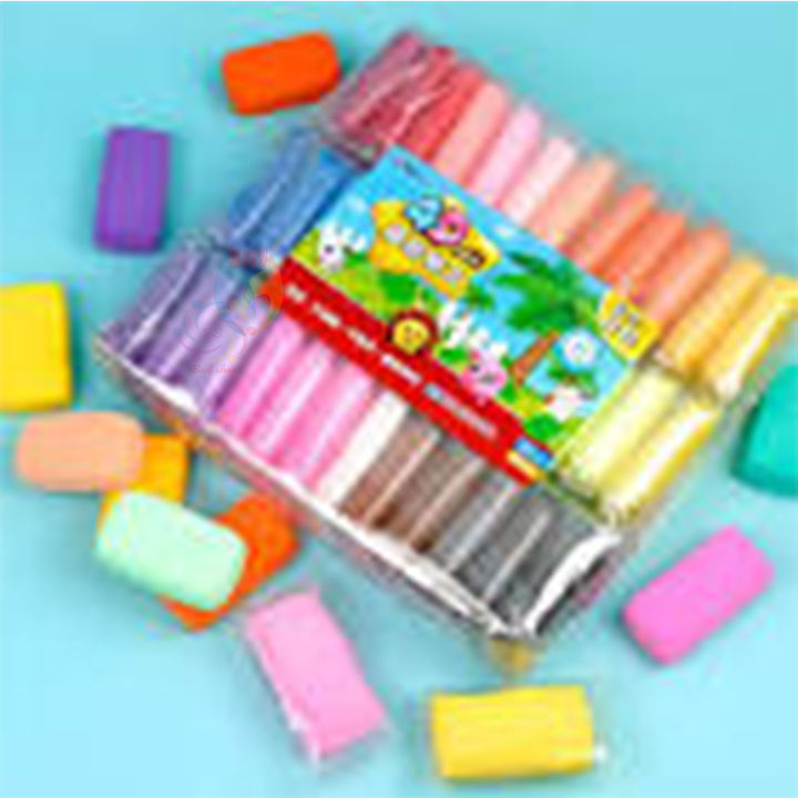 12 Colors/Set Super Light Clay with 3 Tools Air Drying Light Polymer Plasticine Modelling 5D Clay Handmade Educational Toy - 12pcs