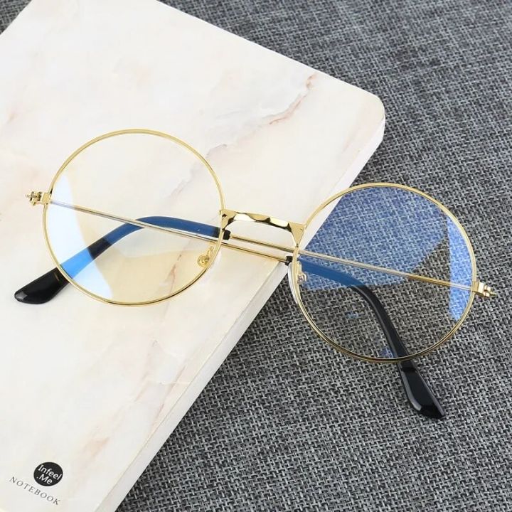 Vintage%20Round%20Metal%20Frame%20Blue%20Light%20Blocking%20Personality%20College%20Style%20Clear%20Lens%20Eye%20Glasses%20Eye%20Protection%20Mobile%20Phone%20Game%20-%20Image%203
