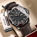 POEDAGAR 895 Man Wristwatch Top Luxury Waterproof Luminous Date Week Watch For Men- Quartz Sport Leather Men's Watches - Watch For Men.