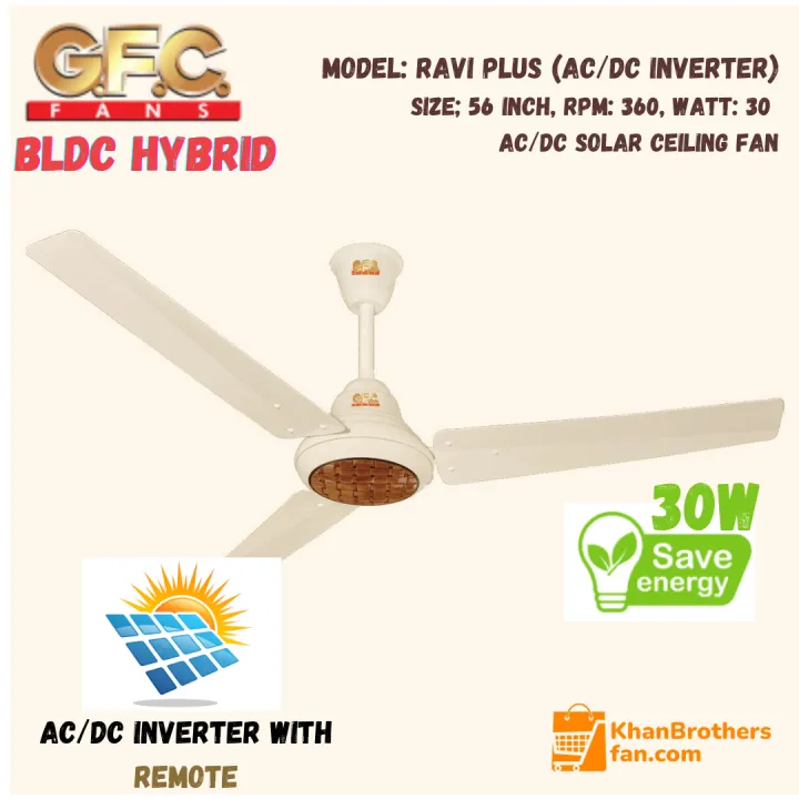 GFC Ravi AC|DC Ceiling fan, Hybrid BLDC Technology, With Remote ...
