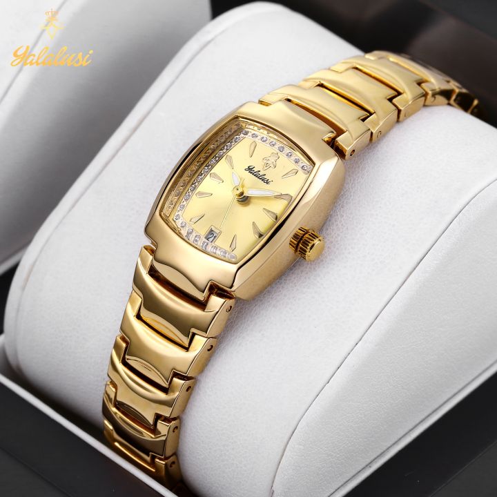 Women's Watch Luxury Rhinestone Quartz Watch Classic Tonneau Pointer Analog  Fashion Wrist Watch