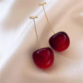 Cute Cherry Fruit Acrylic Earrings Fashionable Sweet Cherry Earrings For Women BAWEI. 