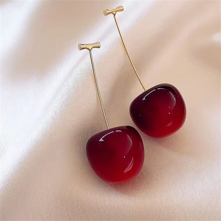 Cute%20Cherry%20Fruit%20Acrylic%20Earrings%20Fashionable%20Sweet%20Cherry%20Earrings%20For%20Women%20BAWEI%20-%20Image%204