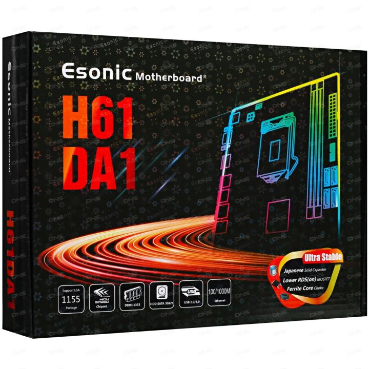 Esonic H61DA1 DDR-3 2nd/3rd Gen Processor Support  NVME Support Micro-ATX Motherboard