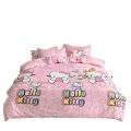 Cute Sanrio Hello Kitty Bedding Set Cotton Four Piece Bedding Double Pillowcase Bed Linens Girl Dorm Bedclothes Home Textile.