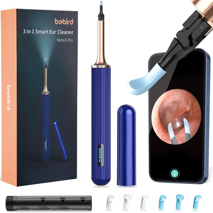 Bebird Note3 Pro Ear Wax Removal Tool Camera Bebird Ear Cleaner 10 Megapixel HD Otoscope with Light Ear Camera with Tweezers 3-in-1 Spade Ear Cleaner for iPhone Android