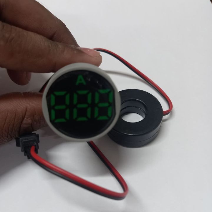 AMP%20Meter%2022mm%20100A%20Digital%20Ampere%20Meter%20Panel%20Mount%2022mm%20Round%20Panel%20Ampere%20Meter%20AC%2001-100A%20LED%20Digital%20Amp%20Meter%20Indicator%20Light%20With%20Current%20Transformer%20CT%20Cables%20-%20Image%204