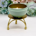 Delicate product European Style Candlestick Iron Candle Holders Retro Round Table Golden For Home Festive Ornament 1Pcs. 