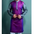 Purple Silk Semi Long Long Panjabi.