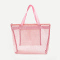 Women Transparent Handbags Large Shopping Beach Totes Mesh Shoulder Bags. 