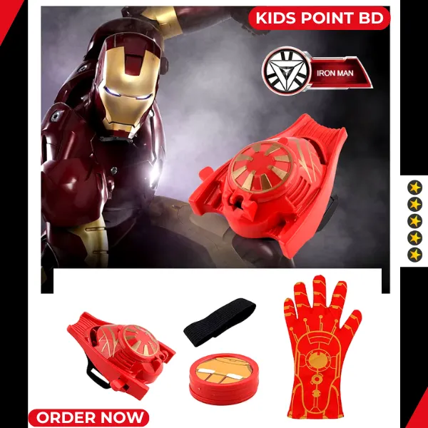 Iron Man Toy for Kids (Web-shooter Set with Avengers Iron Man Gloves) Kids Birthday Gifts