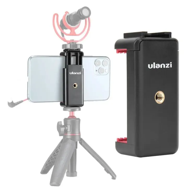 Ulanzi ST-06/IRON MAN II/ST-07 Phone Holder Tripod Mount Camera Hot Shoe Smartphone Clip 360° Rotation Universal for DSLR Camera