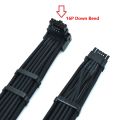 Right angle ATX 3.0 Pcie 5.0 12VHPWR Male to Male Sleeved Modular PSU Cable for RTX 3090TI 4090 Graphic Card with Combs. 