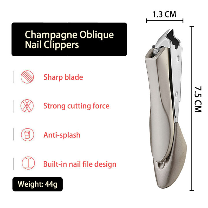【Heartbeat Girl Store】（NEW）Nail Clippers with Catcher, Anti-splash Fingernail Cutter Manicure Tools Nail Trimmer with Nail File Sharp and Durable