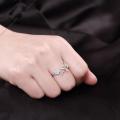 Silver Notched Finger Ring For Women.