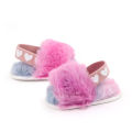 GC Baby Plush Slippers Soft Anti-slip Sandals Fashion Tie-dyed Printing Bedroom Shoes Toddler Shoes For Girls.