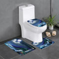 Cross-border one drop delivery carpet toilet three-piece set of underwater world floor mat bathroom mat absorbent mat to figure. 