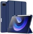 Premium Robustrion Cover for Xiaomi Mi Pad 7 / Mi Pad 7 Pro Cover, Trifold Flip Case Cover with Pencil Holder for Xiaomi Mi Pad 7 / Mi Pad 7 Pro 11.2 inch, Support Auto Sleep Wake (Black-Blue). 