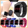 Lwcc 8029 Popular Led Square Rubber Strap Watch Electronic Student Adult Couple Watches Digital Relo. 