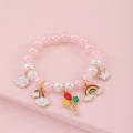 Markersland Cute Clourful Children's Pearl Bracelets Girls Princess Beads Cartoon Charm Kids Bracelet Accessories Wholesale. 