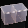 Myyeah 2Compartments Clear Remover Cotton Pad Swab Container Nail Art Tool Cotton Swabs Organizer Glitter Powder Storage Box.