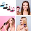Folding Hair Brush with Mirror Round Folding Pocket Hair Comb with Makeup Mirror. 