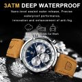 POEDAGAR Man Watch Luxury High Quality Waterproof Chronograph Luminous Men's Wristwatch Leather Men Quartz Watches Casual Clock. 