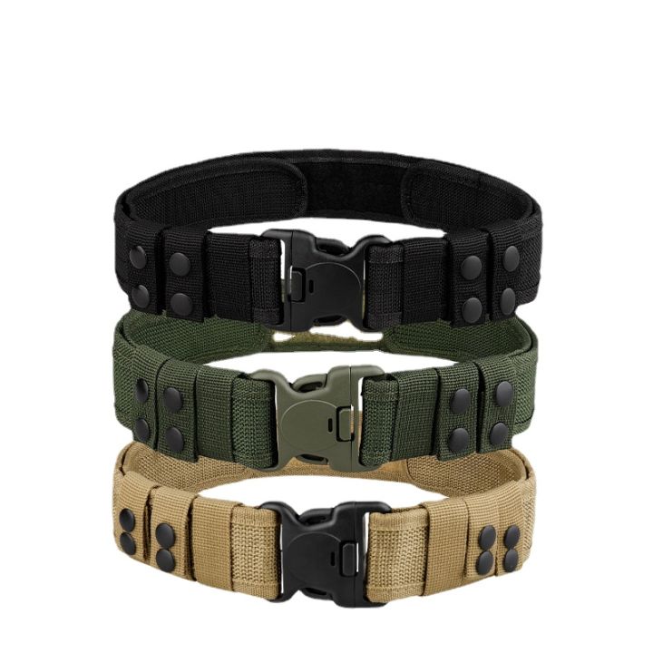 【Popular】 Men's Outdoor Work Military Tactical Belt Hiking Quick Release Plastic Buckle Polypropylene Web Belt Belt