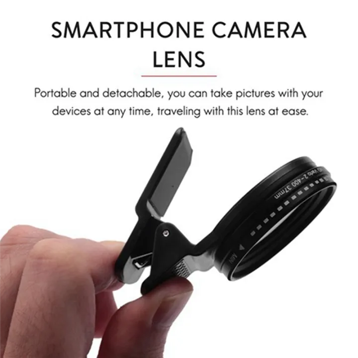37mm%20Adjustable%20Nd%20Filter%20Nd2-400%20Medium%20Gray%20Mirror%20Mobile%20Phone%20Camera%20Lens%20Black%20Aluminum%202Piece%20-%20Image%206