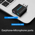 Vention USB Sound Card USB Audio Interface headphone Adapter Soundcard for Mic Speaker Laptop PS4 Computer External Sound Card. 