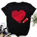 Maycaur New Finger Heart T Shirt Women Tops Korean Ulzzang Graphic Tees Women Fashion Women's T Shirts 90s Girls Black Shirt.