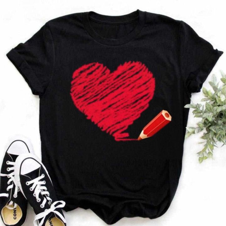 Maycaur%20New%20Finger%20Heart%20T%20Shirt%20Women%20Tops%20Korean%20Ulzzang%20Graphic%20Tees%20Women%20Fashion%20Women's%20T%20Shirts%2090s%20Girls%20Black%20Shirt%20-%20Image%205