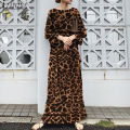 ZANZEA Women Party Dress Long Sleeve Elastic Waist Leopard Print Maxi Dress #7. 