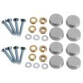 16 mm Stainless Steel Mirror Nails Screw Cap (8 Pieces). 