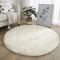 Korean Fluffy Round Rugs Bedroom Soft Shaggy White Carpet in The Living Room Bedside Rugs Pink Home Decor Hairy Baby Play Mat. 