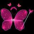 Butterfly Wings Girl's Fairy Princess Glitter Butterfly Party Costume Wings Wand Headband.