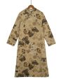 Original women's clothing new Chinese diagonal placket digital printing padded long cheongsam Republic of China winter warm long cotton coat L23269.