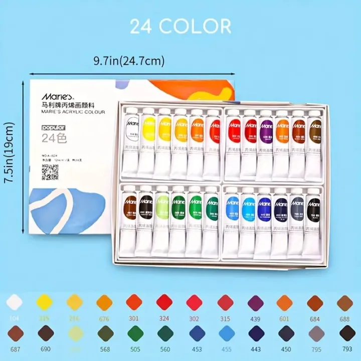 Marie's%20Acrylic%20Color%20Set%2024%20Shades%20%C3%97%2012ml%20Tubes%20Professional%20Artist%20Painting%20Colors%20-%20Image%202