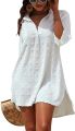 Beach Coverups for Women Dresses Cardigan 2022 New Jacquard Irregular Lace Shirts Petticoat Blouse Bathing Suit Cover-ups. 