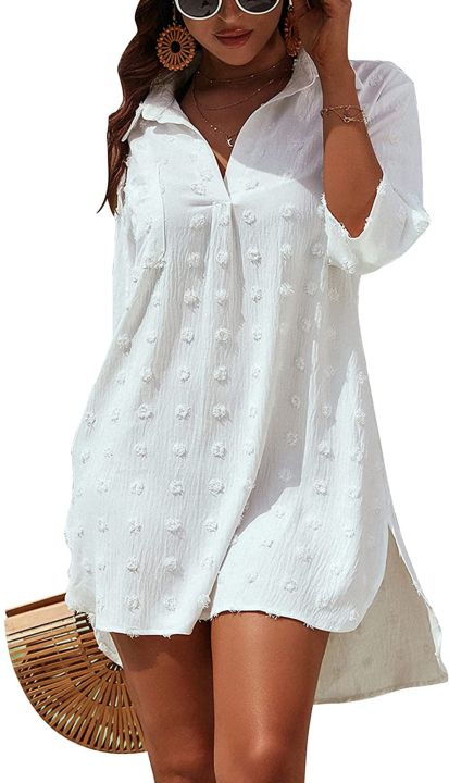 Beach%20Coverups%20for%20Women%20Dresses%20Cardigan%202022%20New%20Jacquard%20Irregular%20Lace%20Shirts%20Petticoat%20Blouse%20Bathing%20Suit%20Cover-ups%20-%20Image%202
