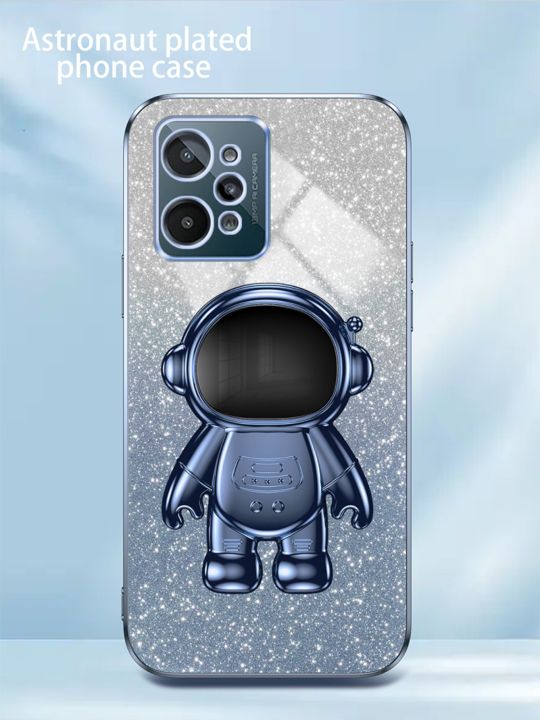 AnDyH%20Phone%20Case%20for%20OPPO%20Realme%20C31%204G%20Flash%20Powder%20Gradient%20Plating%20Casing%20with%20Astronaut%20Stand%20-%20Image%205